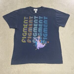 Disney Parks T Shirt Medium Gray Figment Purple Imagination Dragon Y2K Epcot VTG